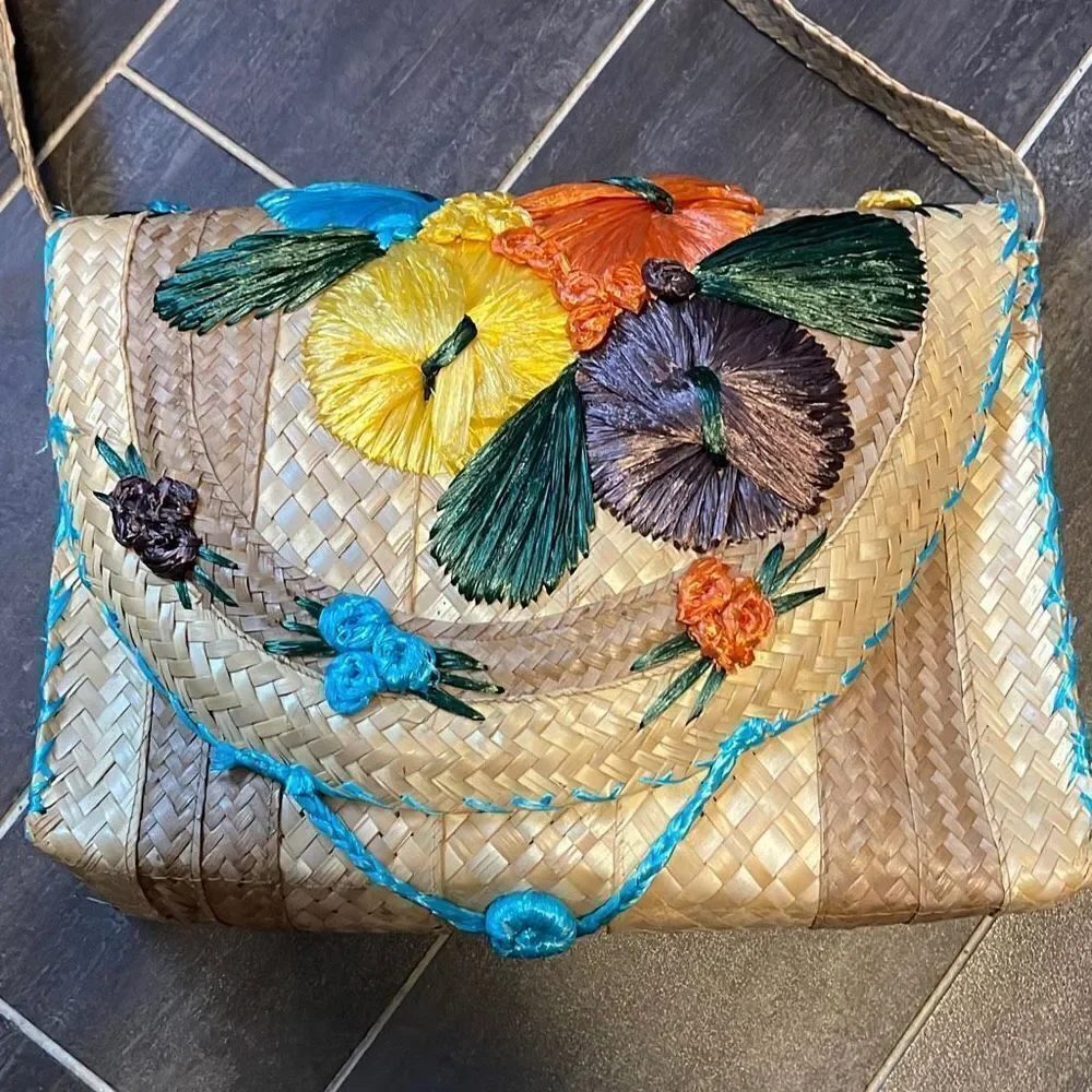Summer straw handbag - Picture 1 of 8